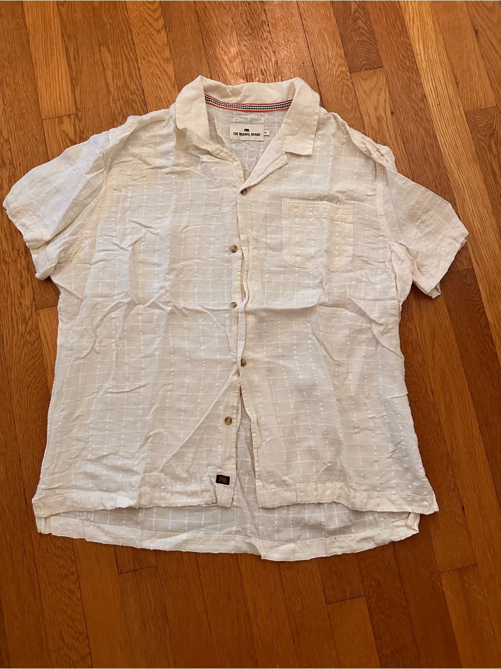 The Normal Brand White Short-Sleeve Button-Down Shirt